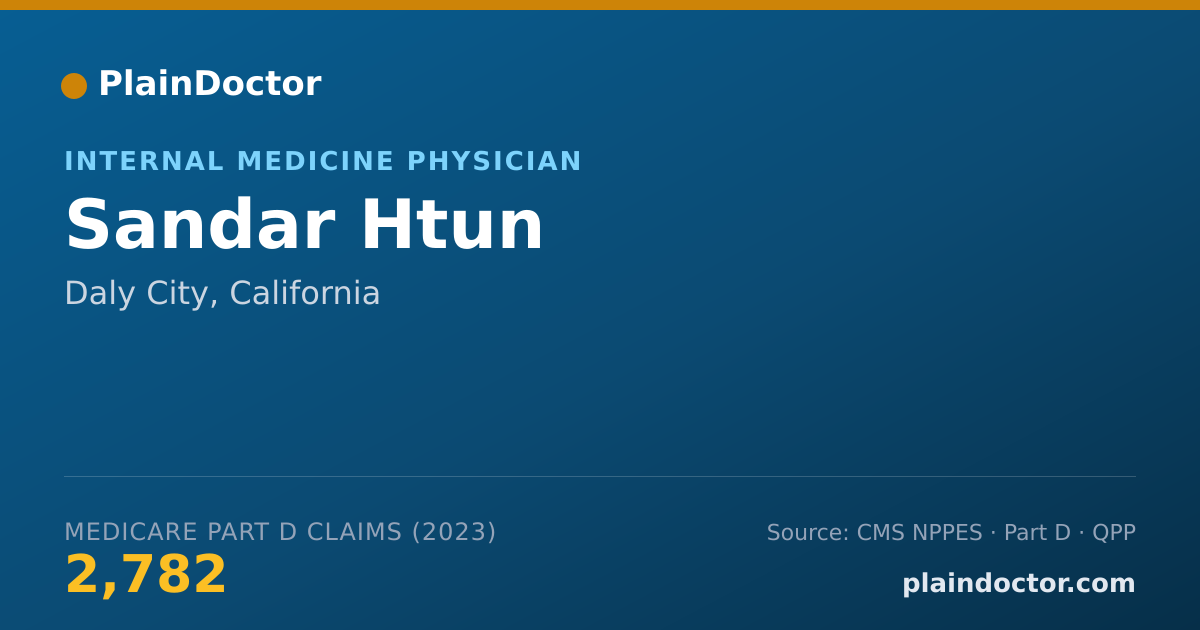 Shareable card for Sandar Htun - Internal Medicine Physician, Daly City, CA