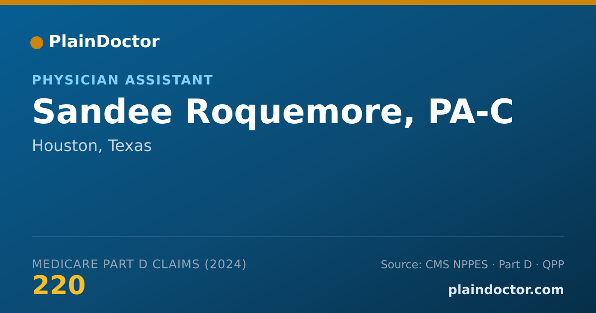 Shareable card for Sandee Roquemore, PA-C - Physician Assistant, Houston, TX