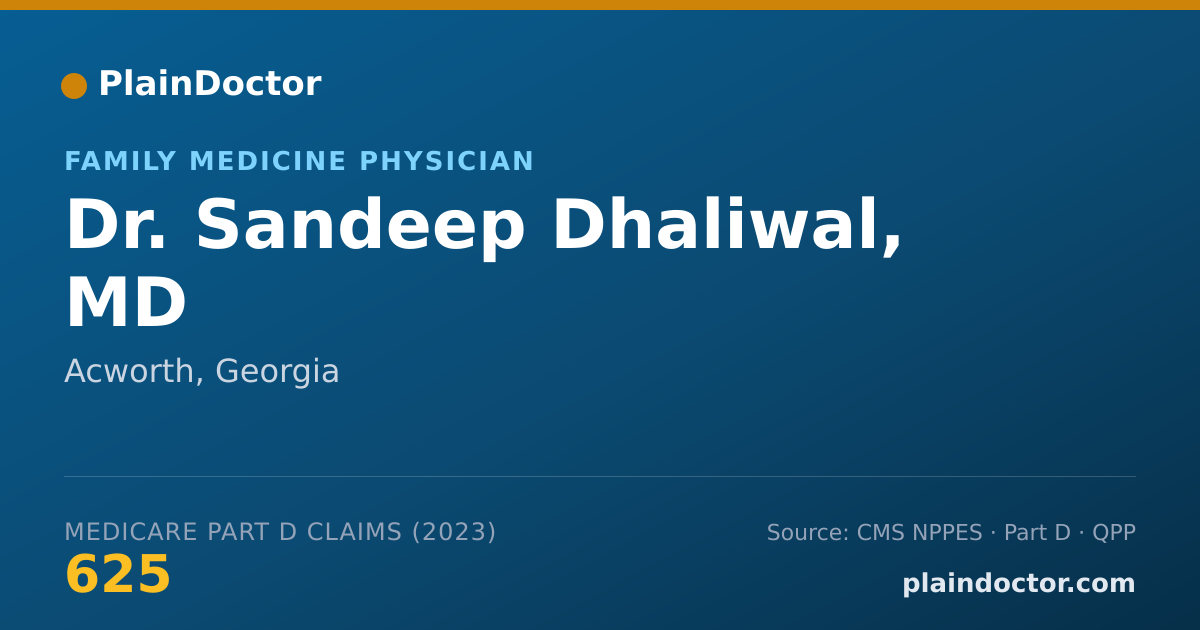 Shareable card for Sandeep Dhaliwal, MD - Family Medicine Physician, Acworth, GA