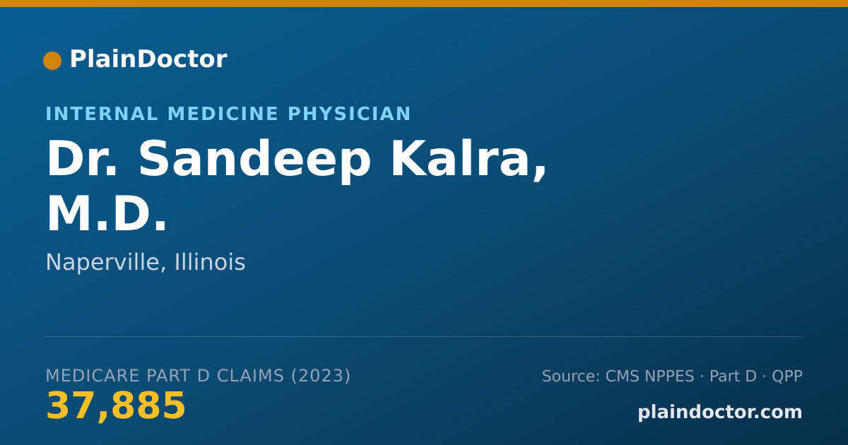 Shareable card for Sandeep Kalra, M.D. - Internal Medicine Physician, Naperville, IL