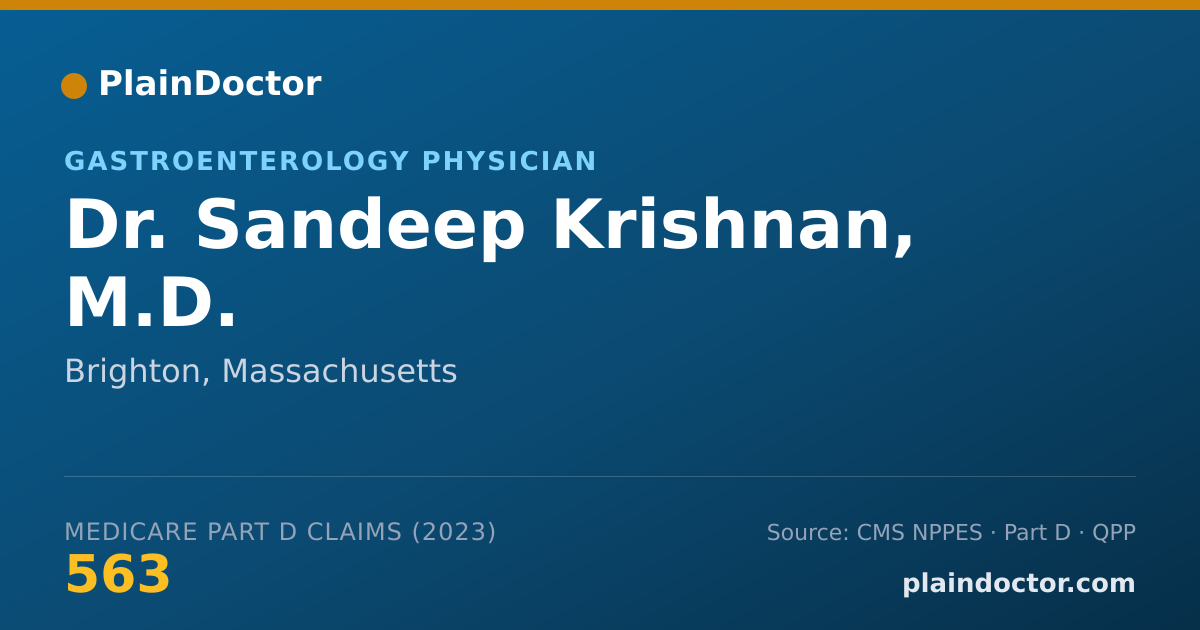Shareable card for Sandeep Krishnan, M.D. - Gastroenterology Physician, Brighton, MA