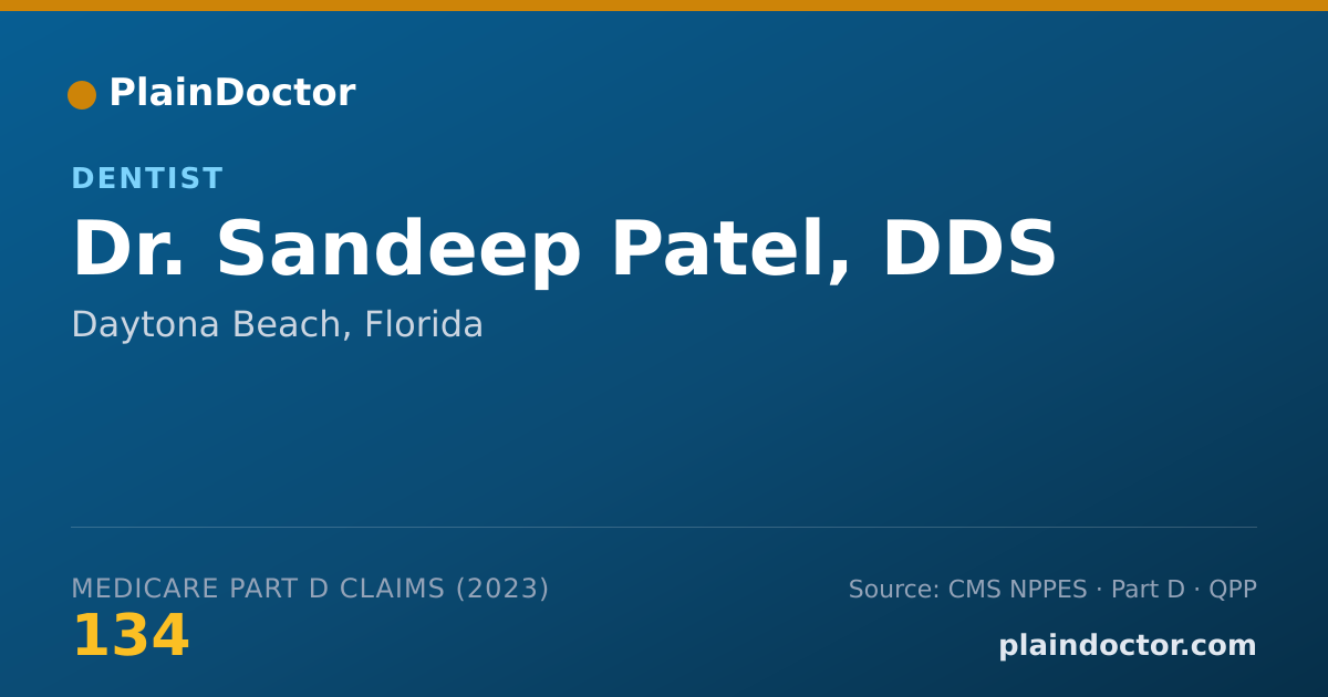 Shareable card for Sandeep Patel, DDS - Dentist, Daytona Beach, FL