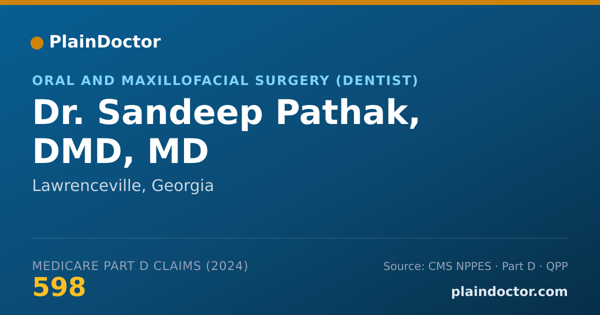 Shareable card for Sandeep Pathak, DMD, MD - Oral and Maxillofacial Surgery (Dentist), Lawrenceville, GA