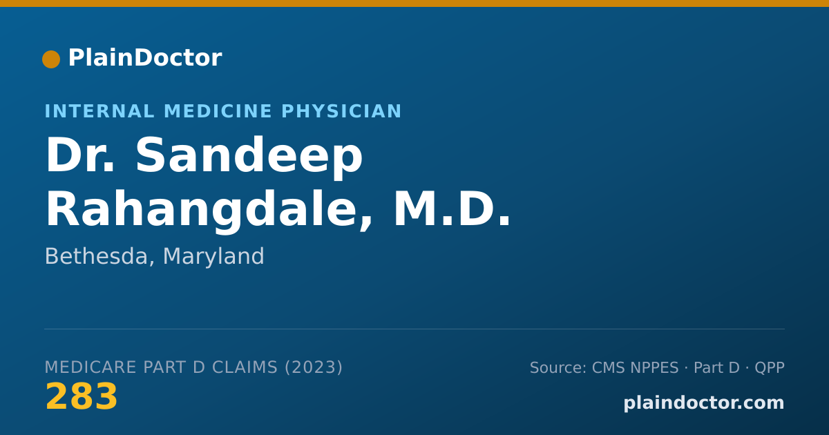 Shareable card for Sandeep Rahangdale, M.D. - Internal Medicine Physician, Bethesda, MD