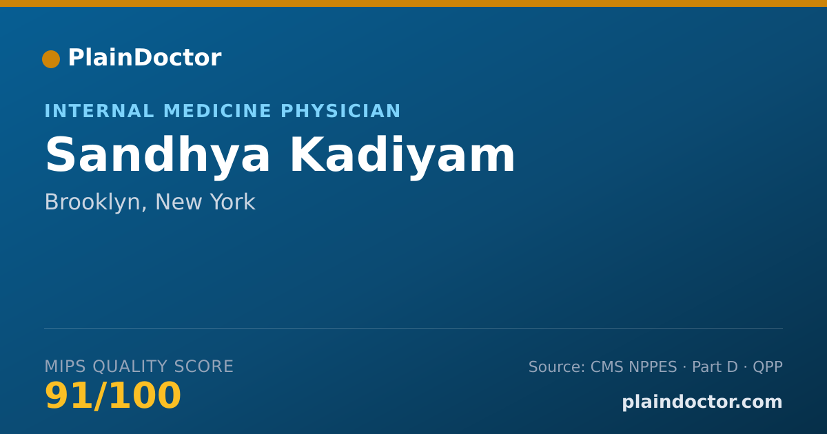 Shareable card for Sandhya Kadiyam - Internal Medicine Physician, Brooklyn, NY