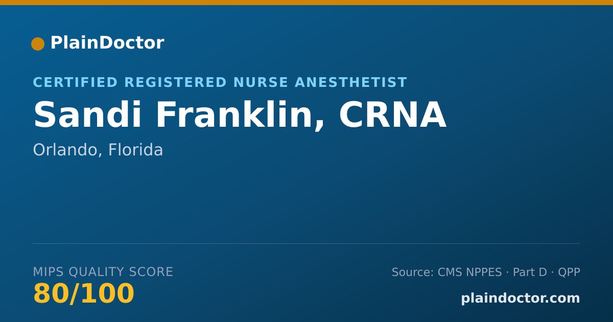 Shareable card for Sandi Franklin, CRNA - Certified Registered Nurse Anesthetist, Orlando, FL