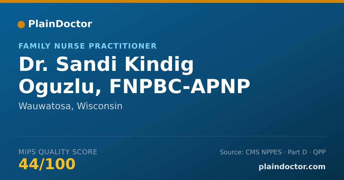 Shareable card for Sandi Kindig Oguzlu, FNPBC-APNP - Family Nurse Practitioner, Wauwatosa, WI