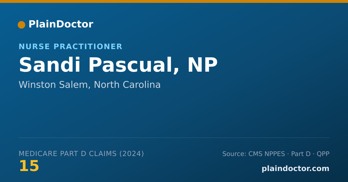 Shareable card for Sandi Pascual, NP - Nurse Practitioner, Winston Salem, NC