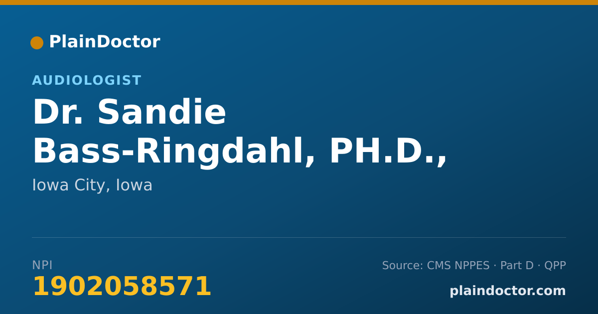 Shareable card for Sandie Bass-Ringdahl, PH.D., CCC-A - Audiologist, Iowa City, IA