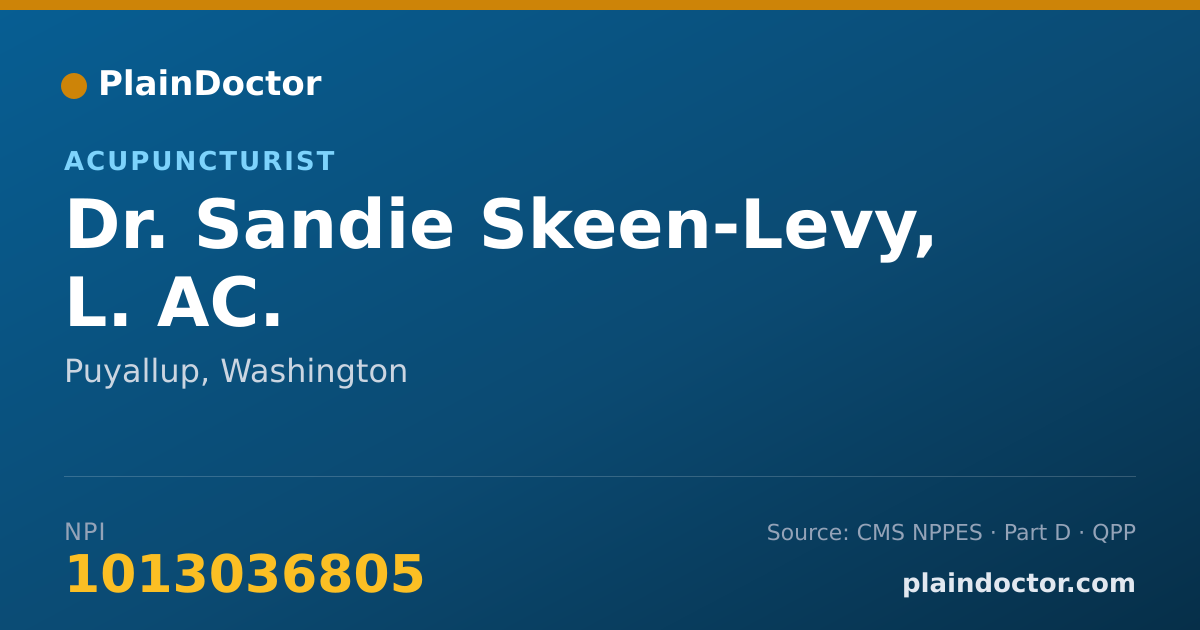 Shareable card for Sandie Skeen-Levy, L. AC. - Acupuncturist, Puyallup, WA
