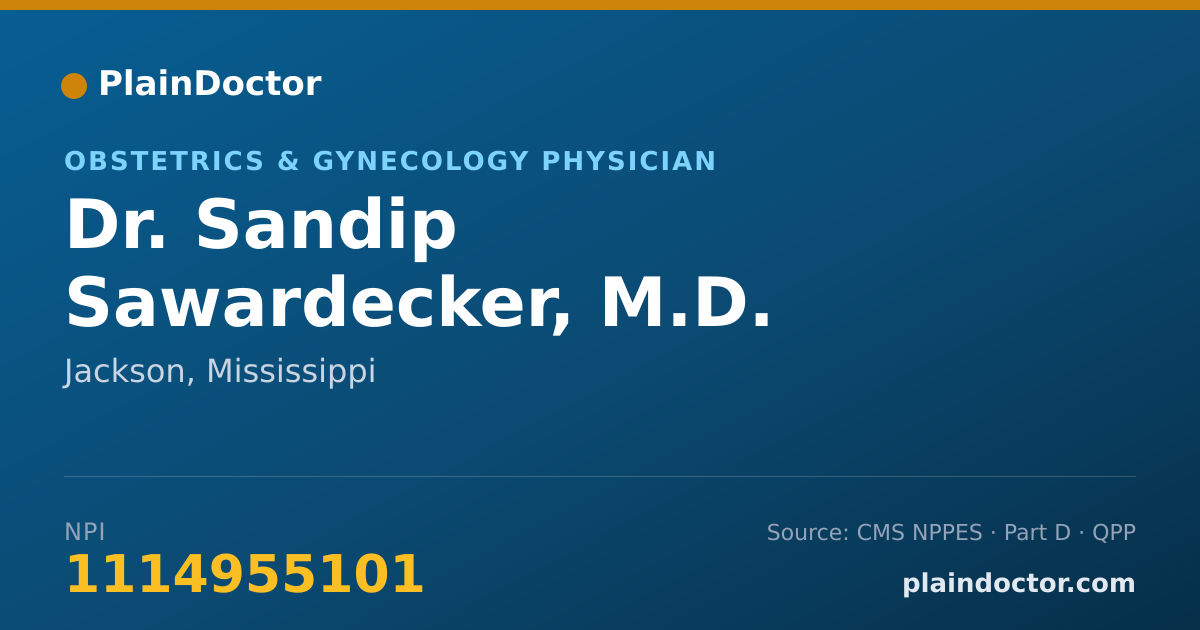 Shareable card for Sandip Sawardecker, M.D. - Obstetrics & Gynecology Physician, Jackson, MS