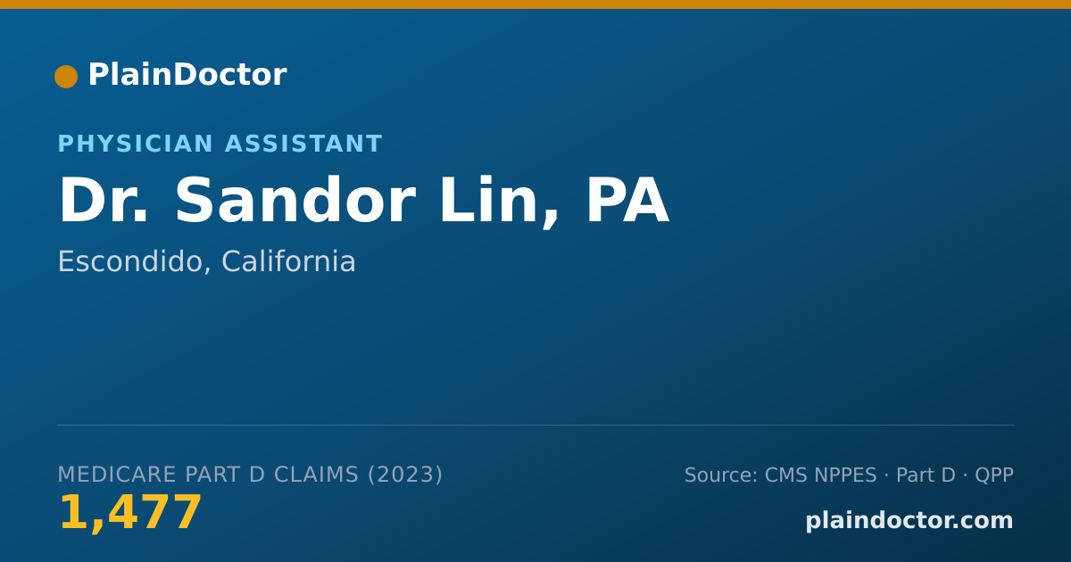 Shareable card for Sandor Lin, PA - Physician Assistant, Escondido, CA