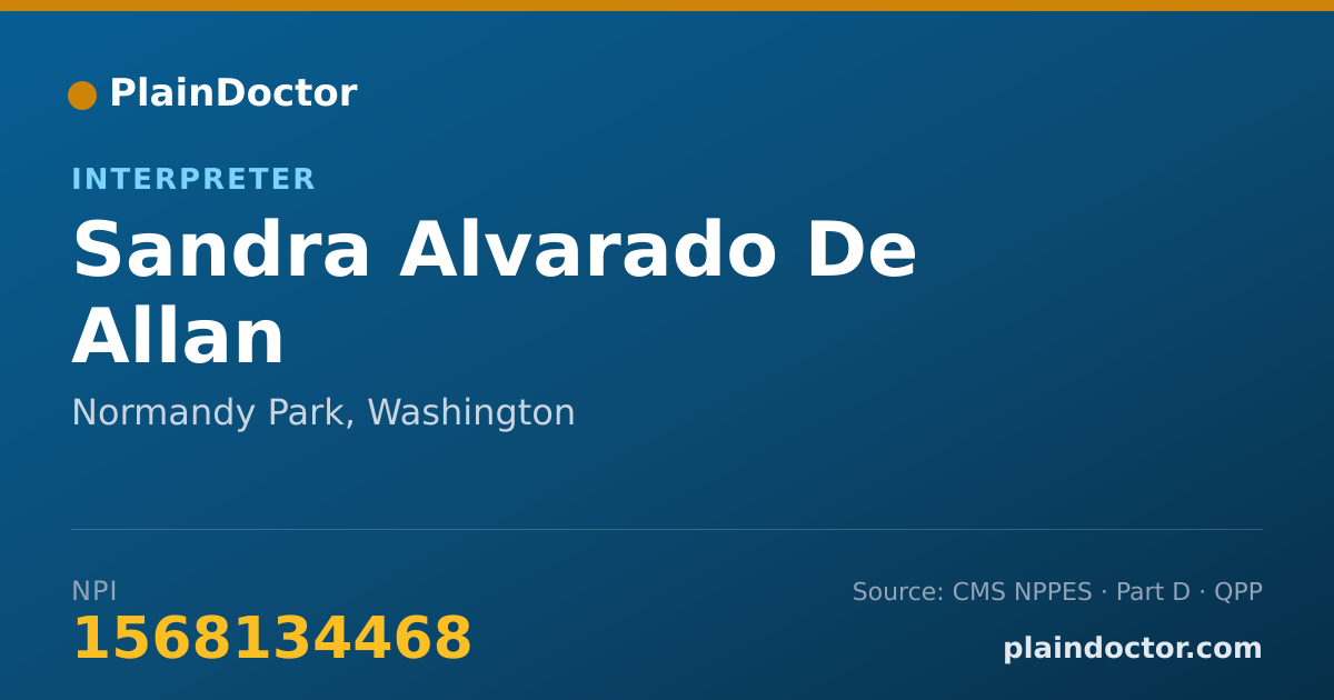 Shareable card for Sandra Alvarado De Allan - Interpreter, Normandy Park, WA