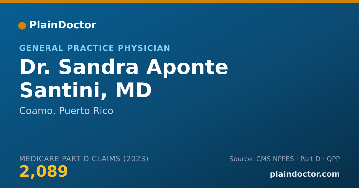 Shareable card for Sandra Aponte Santini, MD - General Practice Physician, Coamo, PR