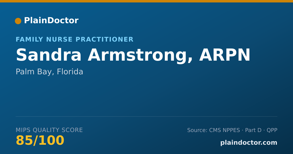 Shareable card for Sandra Armstrong, ARPN - Nurse Practitioner, Palm Bay, FL