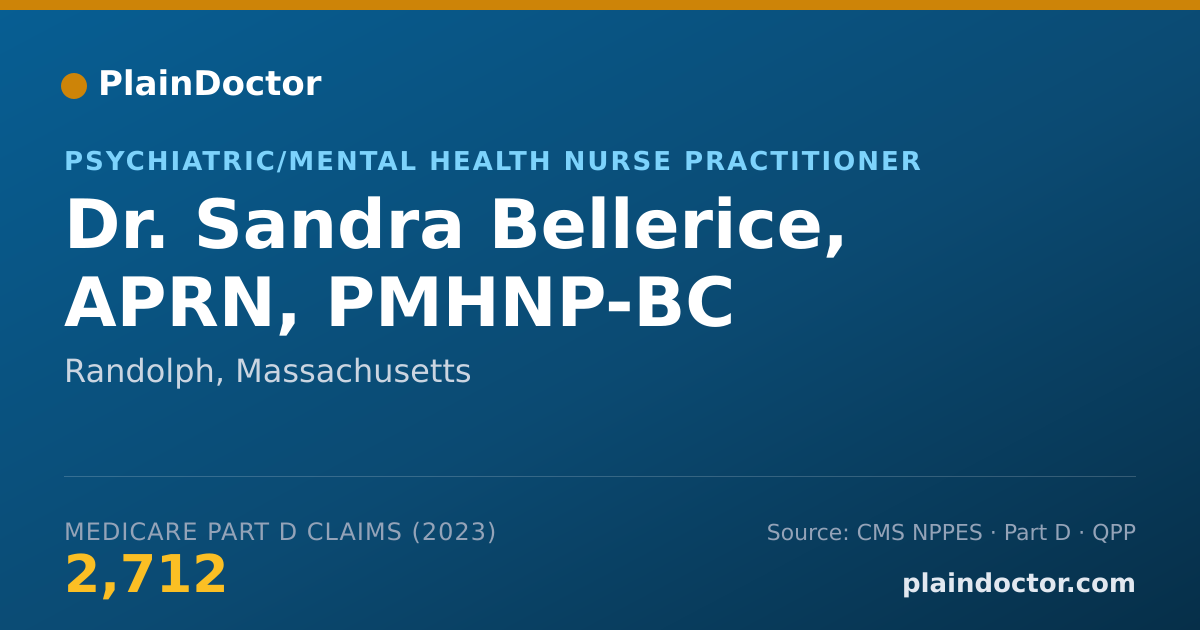 Shareable card for Sandra Bellerice, APRN, PMHNP-BC - Psychiatric/Mental Health Nurse Practitioner, Randolph, MA