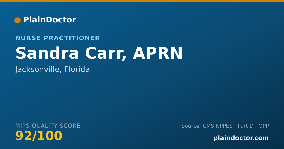 Shareable card for Sandra Carr, APRN - Nurse Practitioner, Jacksonville, FL