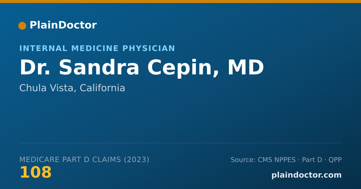 Shareable card for Sandra Cepin, MD - Internal Medicine Physician, Chula Vista, CA