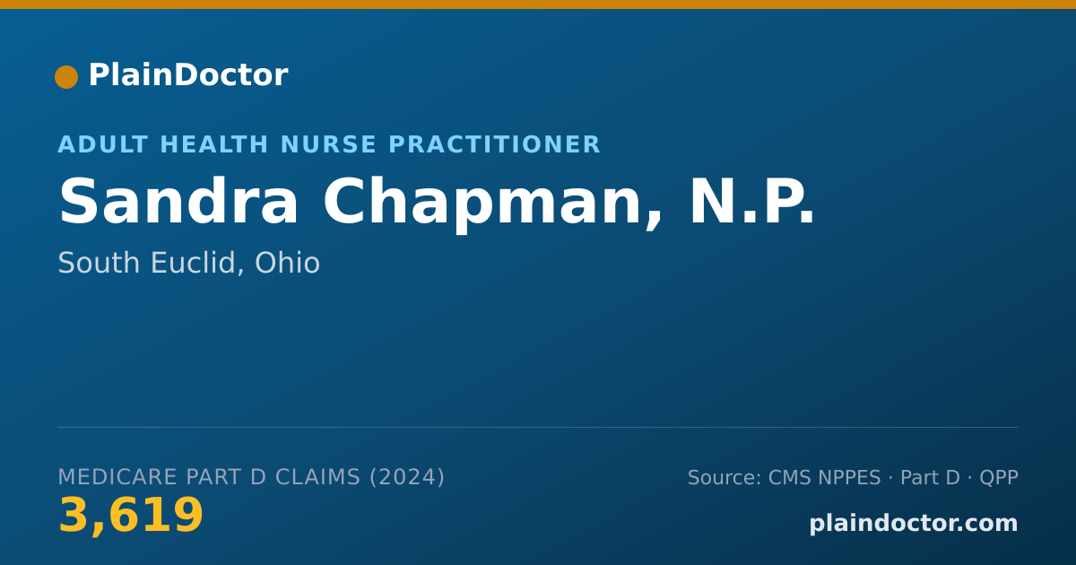 Shareable card for Sandra Chapman, N.P. - Adult Health Nurse Practitioner, South Euclid, OH