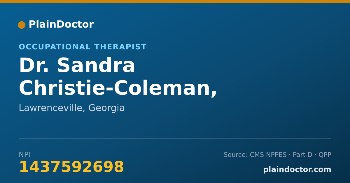 Shareable card for Sandra Christie-Coleman, CPAM, MOT, OTR/L - Occupational Therapist, Lawrenceville, GA