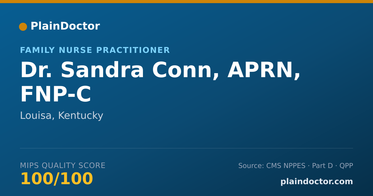 Shareable card for Sandra Conn, APRN, FNP-C - Family Nurse Practitioner, Louisa, KY