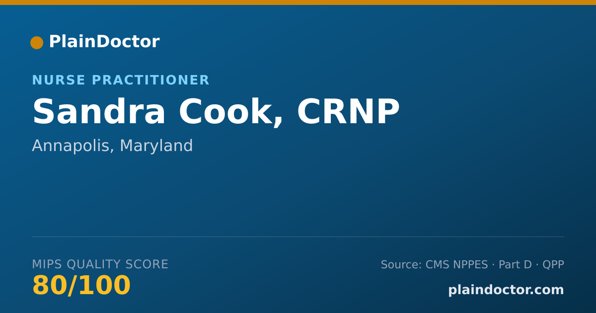 Shareable card for Sandra Cook, CRNP - Nurse Practitioner, Annapolis, MD