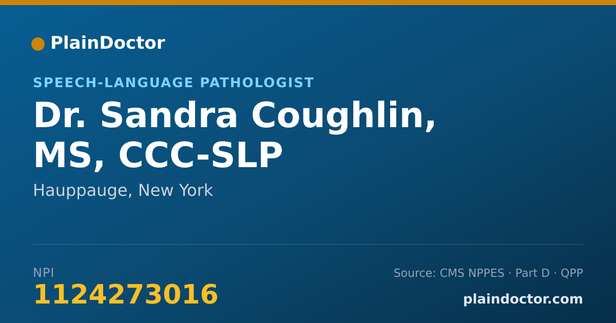 Shareable card for Sandra Coughlin, MS, CCC-SLP - Speech-Language Pathologist, Hauppauge, NY