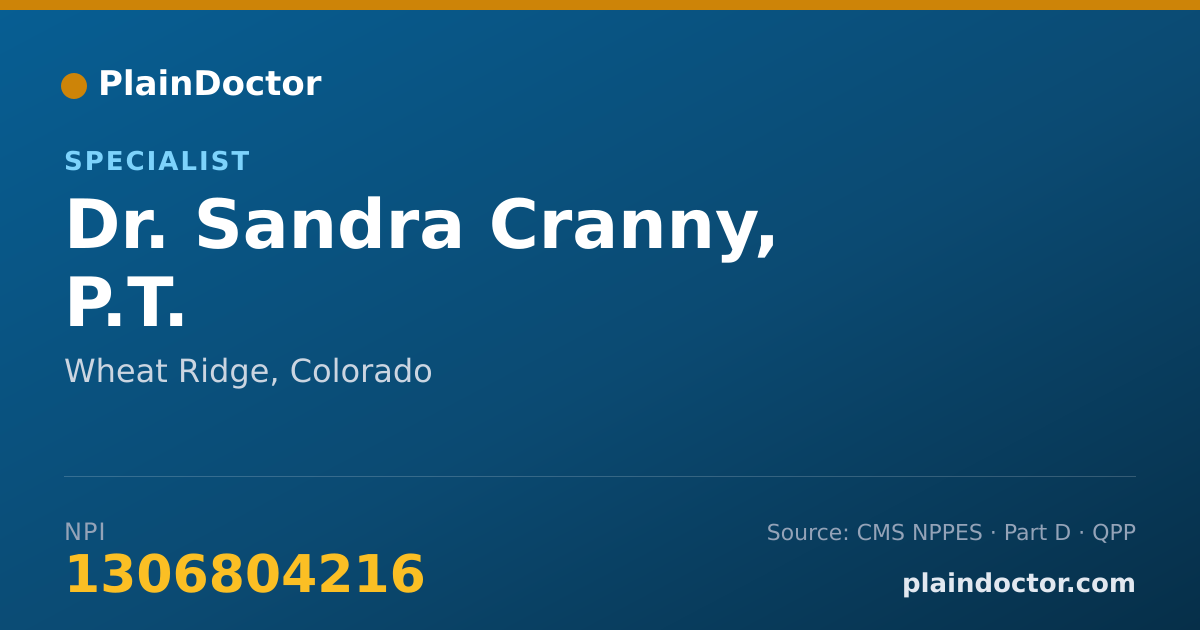 Shareable card for Sandra Cranny, P.T. - Specialist, Wheat Ridge, CO