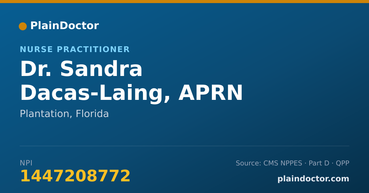 Shareable card for Sandra Dacas-Laing, APRN - Nurse Practitioner, Plantation, FL