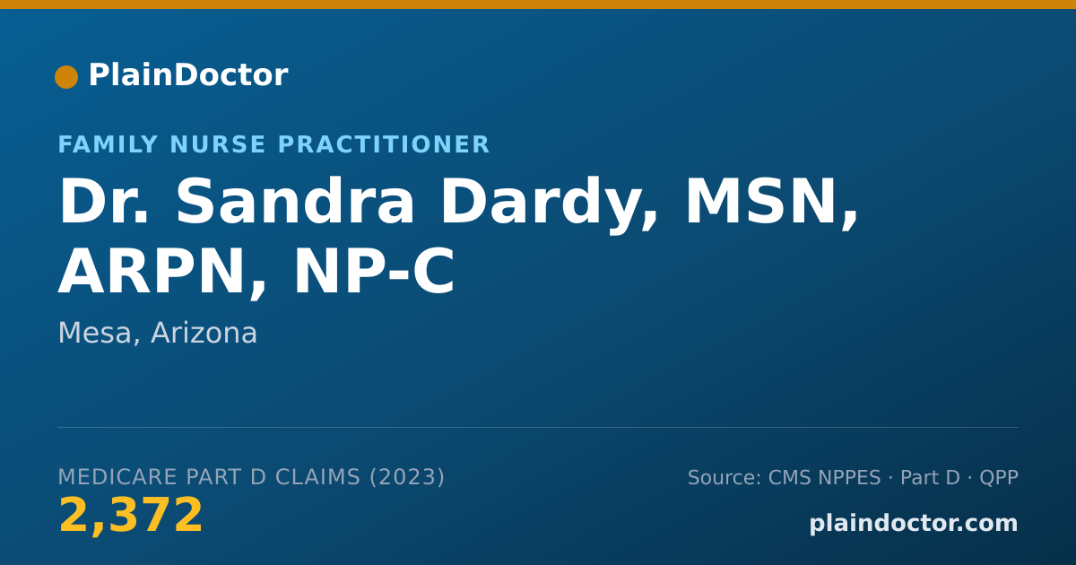 Shareable card for Sandra Dardy, MSN, ARPN, NP-C - Family Nurse Practitioner, Mesa, AZ