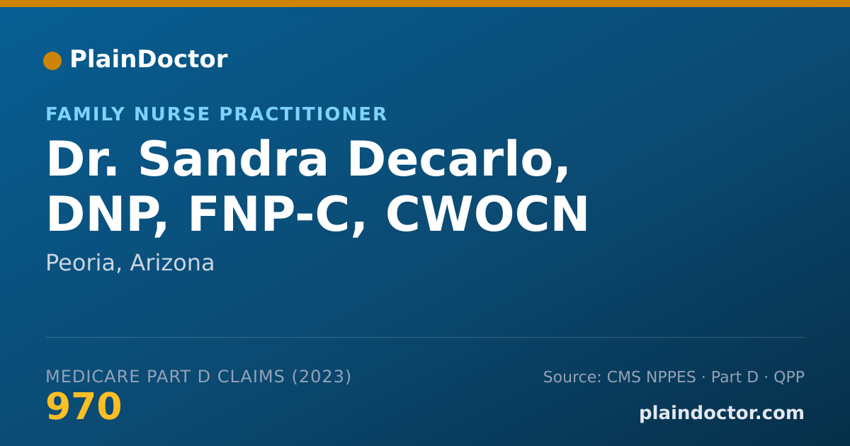 Shareable card for Sandra Decarlo, DNP, FNP-C, CWOCN - Family Nurse Practitioner, Peoria, AZ