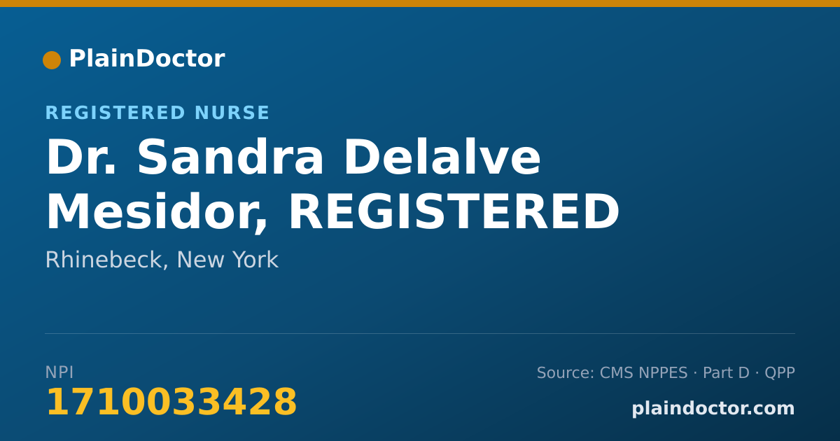 Shareable card for Sandra Delalve Mesidor, REGISTERED PROFESSIO - Registered Nurse, Rhinebeck, NY