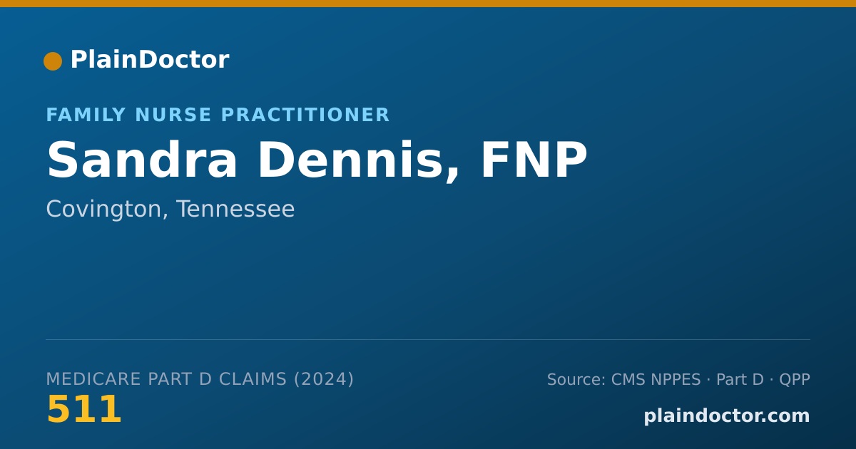 Shareable card for Sandra Dennis, FNP - Family Nurse Practitioner, Covington, TN