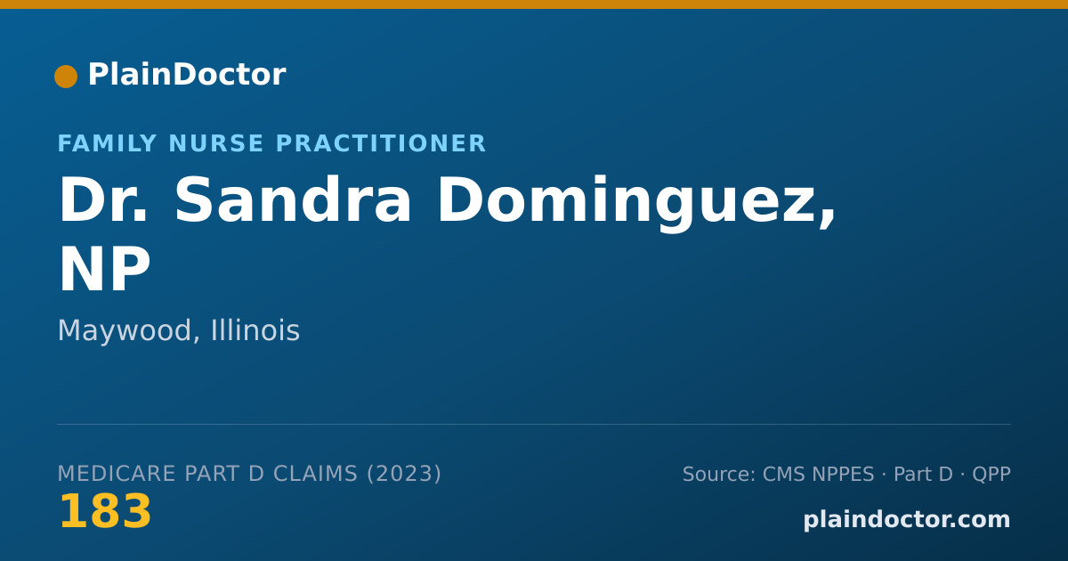 Shareable card for Sandra Dominguez, NP - Family Nurse Practitioner, Maywood, IL