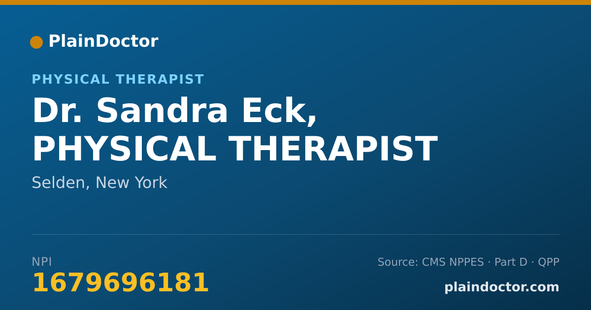 Shareable card for Sandra Eck, PHYSICAL THERAPIST - Physical Therapist, Selden, NY