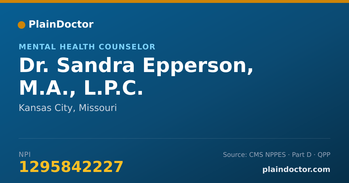 Shareable card for Sandra Epperson, M.A., L.P.C. - Mental Health Counselor, Kansas City, MO