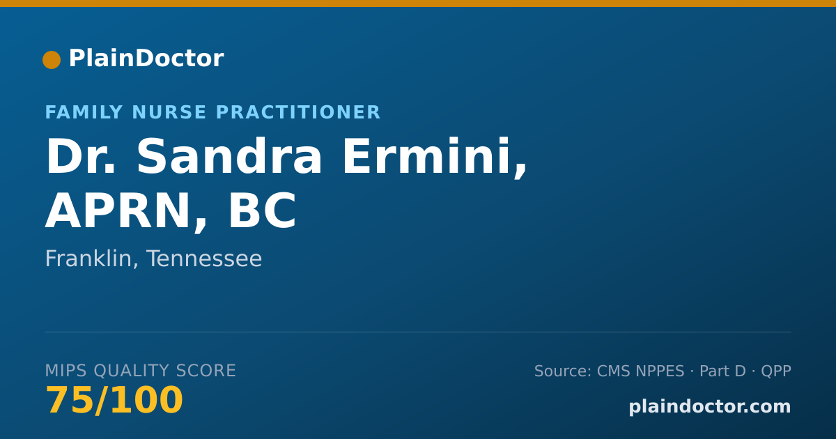 Shareable card for Sandra Ermini, APRN, BC - Family Nurse Practitioner, Franklin, TN