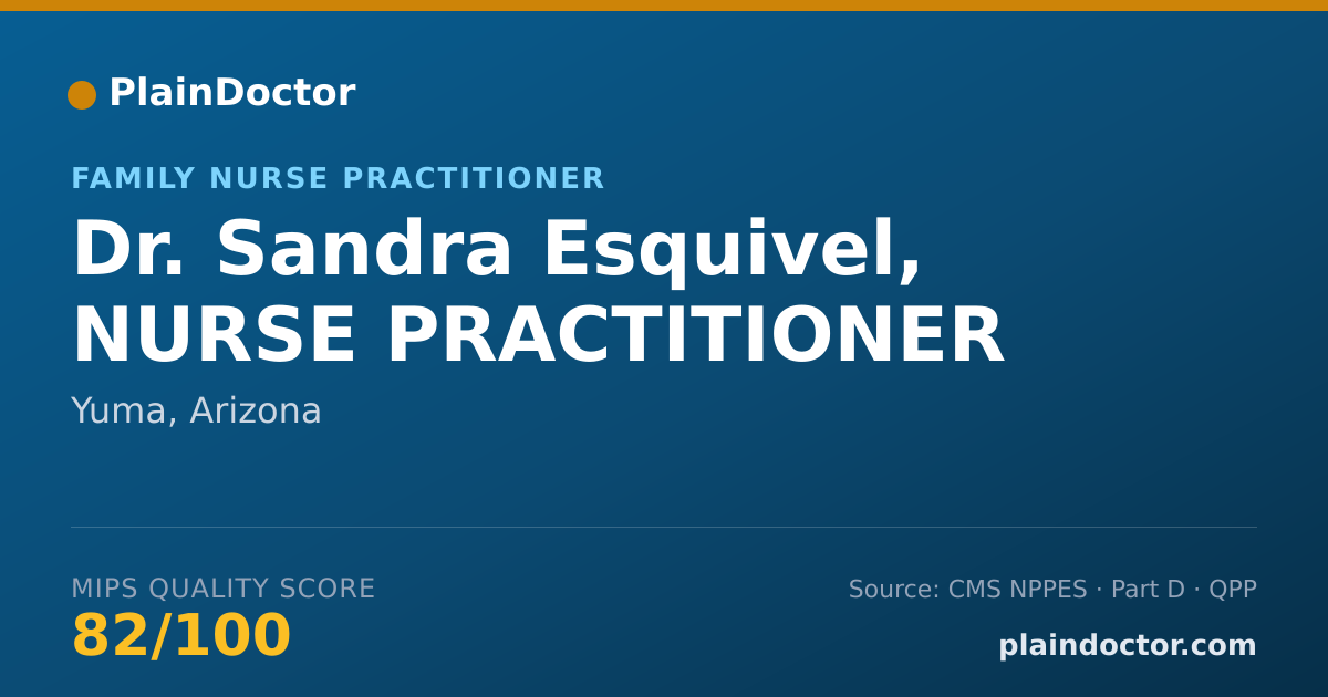 Shareable card for Sandra Esquivel, NURSE PRACTITIONER - Family Nurse Practitioner, Yuma, AZ
