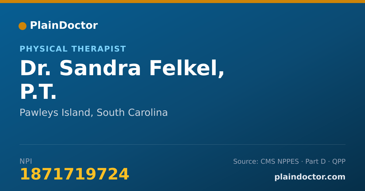Shareable card for Sandra Felkel, P.T. - Physical Therapist, Pawleys Island, SC
