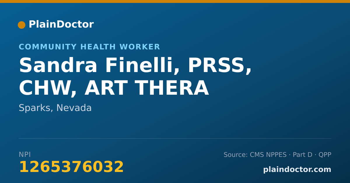 Shareable card for Sandra Finelli, PRSS, CHW, ART THERA - Peer Specialist, Sparks, NV