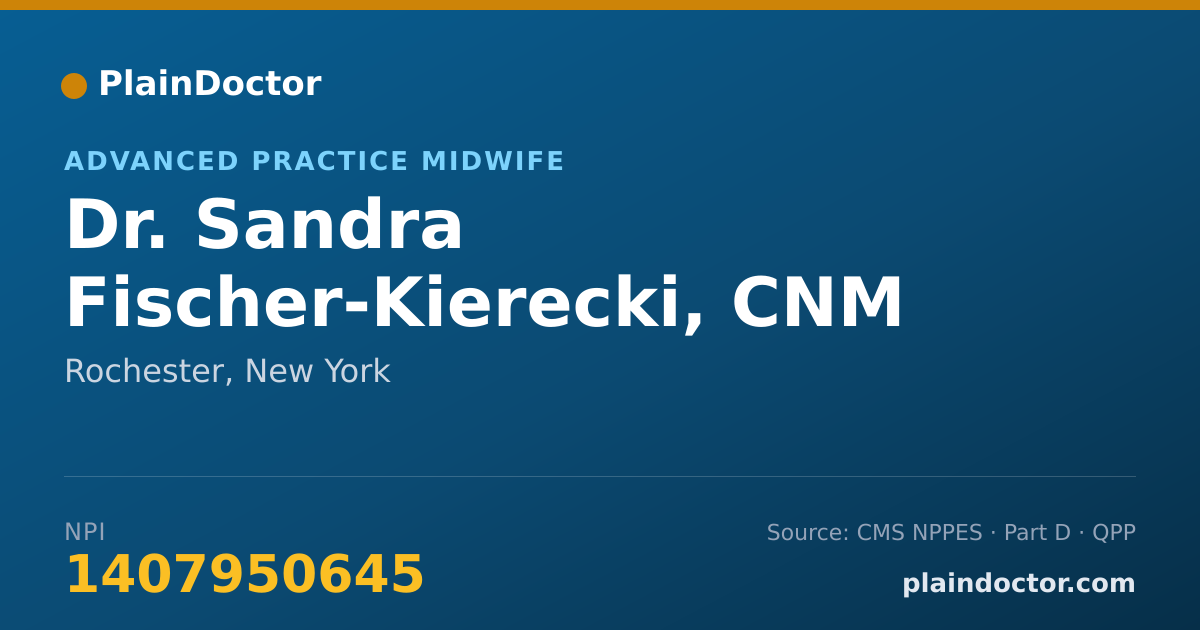 Shareable card for Sandra Fischer-Kierecki, CNM - Advanced Practice Midwife, Rochester, NY