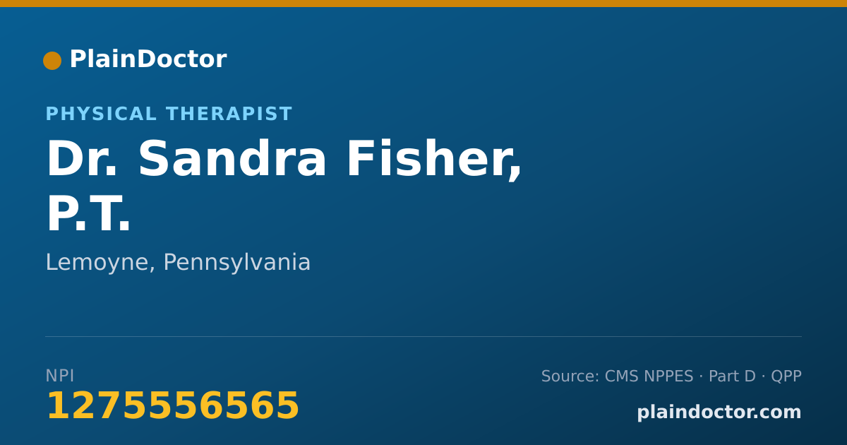 Shareable card for Sandra Fisher, P.T. - Physical Therapist, Lemoyne, PA