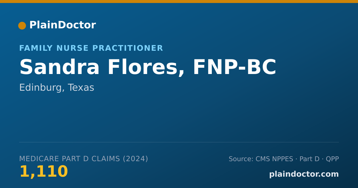Shareable card for Sandra Flores, FNP-BC - Family Nurse Practitioner, Edinburg, TX