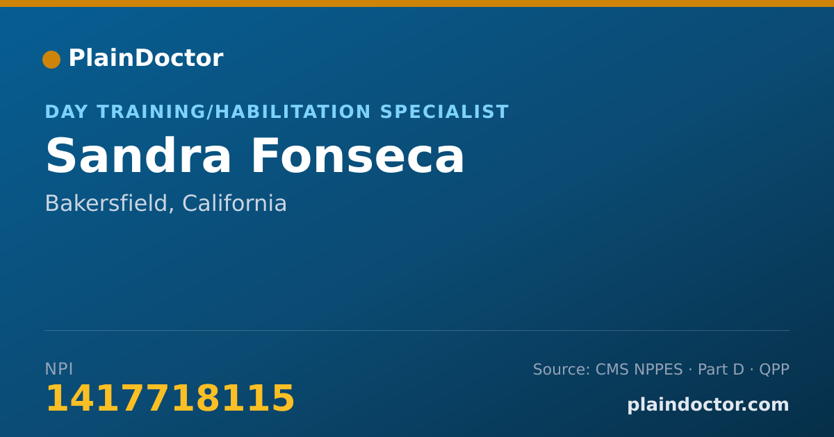 Shareable card for Sandra Fonseca - Day Training/Habilitation Specialist, Bakersfield, CA