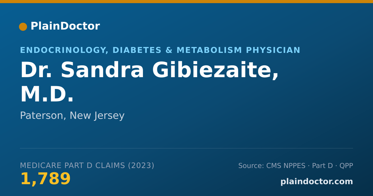 Shareable card for Sandra Gibiezaite, M.D. - Endocrinology, Diabetes & Metabolism Physician, Paterson, NJ