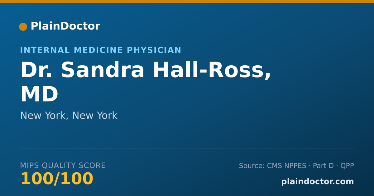 Shareable card for Sandra Hall-Ross, MD - Internal Medicine Physician, New York, NY