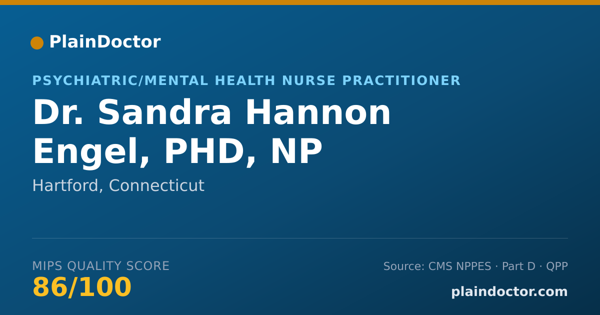 Shareable card for Sandra Hannon Engel, PHD, NP - Psychiatric/Mental Health Nurse Practitioner, Hartford, CT