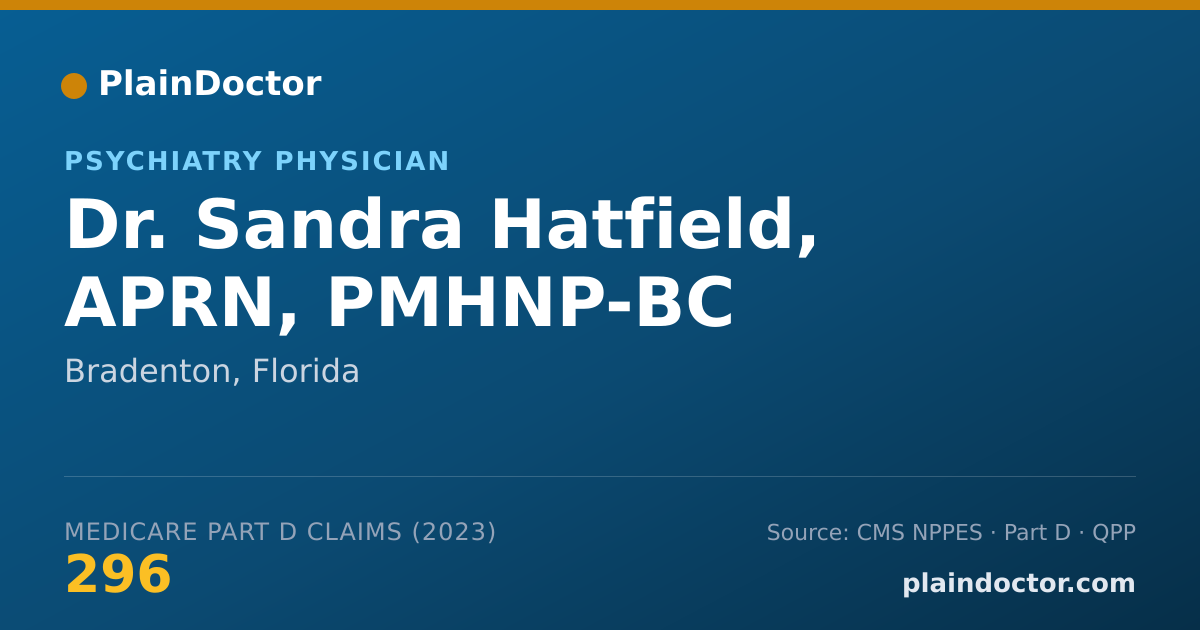 Shareable card for Sandra Hatfield, APRN, PMHNP-BC - Psychiatry Physician, Bradenton, FL