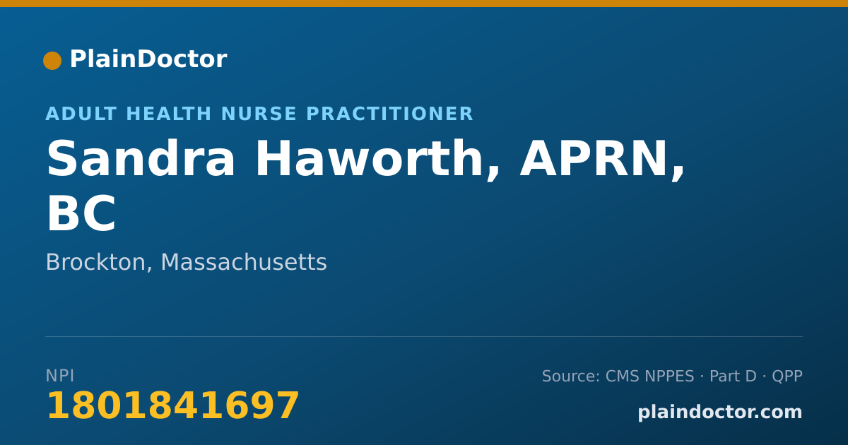 Shareable card for Sandra Haworth, APRN, BC - Adult Health Nurse Practitioner, Brockton, MA