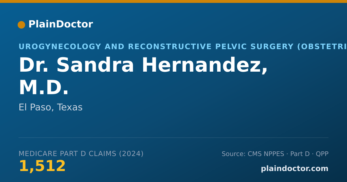 Shareable card for Sandra Hernandez, M.D. - Urogynecology and Reconstructive Pelvic Surgery (Obstetrics & Gynecology) Physician, El Paso, TX
